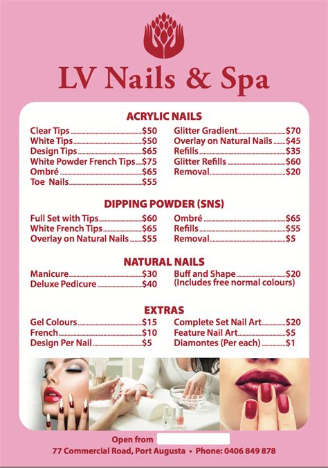 lv nails & spa port augusta reviews|lv nails prices.